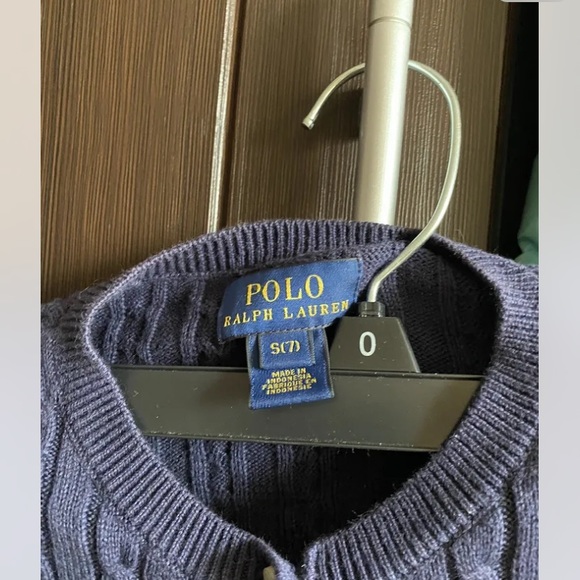 ralph lauren Mini-Cable Cotton Cardigan girl size 7 - Picture 3 of 3